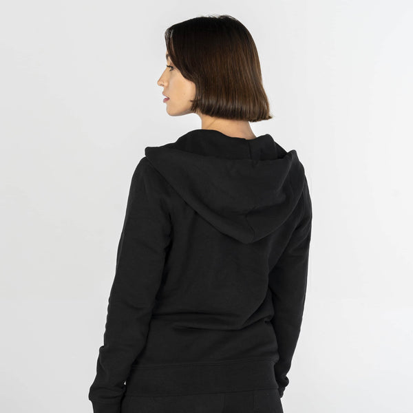 Women Zipped Hoodie Black