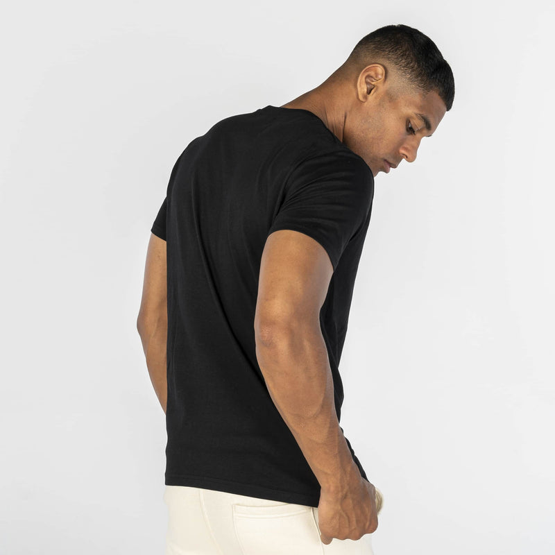Tubular T-Shirt Combed Cotton - Black - AVI LEATHER
